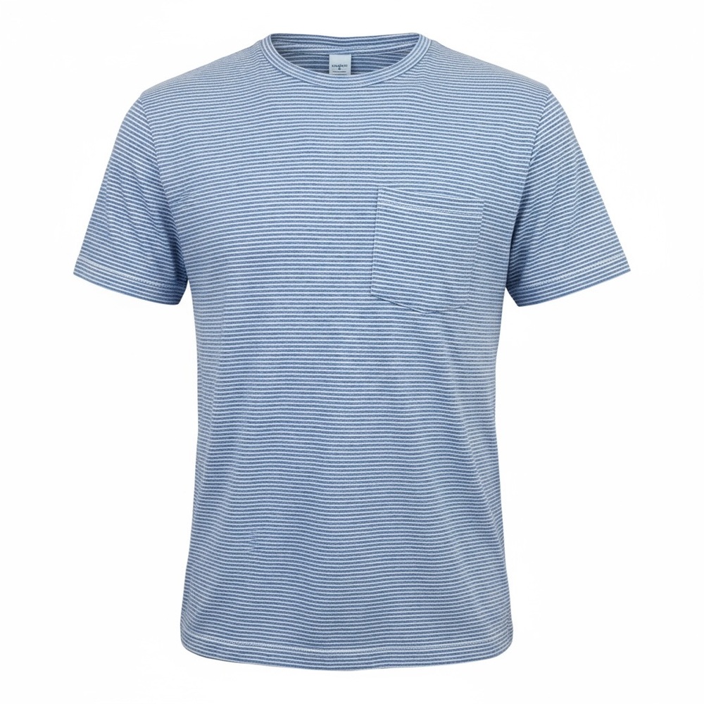 🌀‎ Minimalist Cool | Alternative Apparel Men’s Blue Striped Pocket M Tee